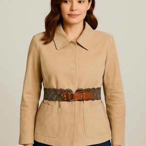 Motif 56 leather beaded belt